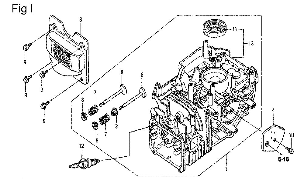 Fig-9 Diagram and Parts List for GCV135 Type A2A Honda Engine