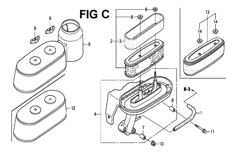 Fig-2 Diagram and Parts List for GXV160H2 Type SFNR Honda Engine