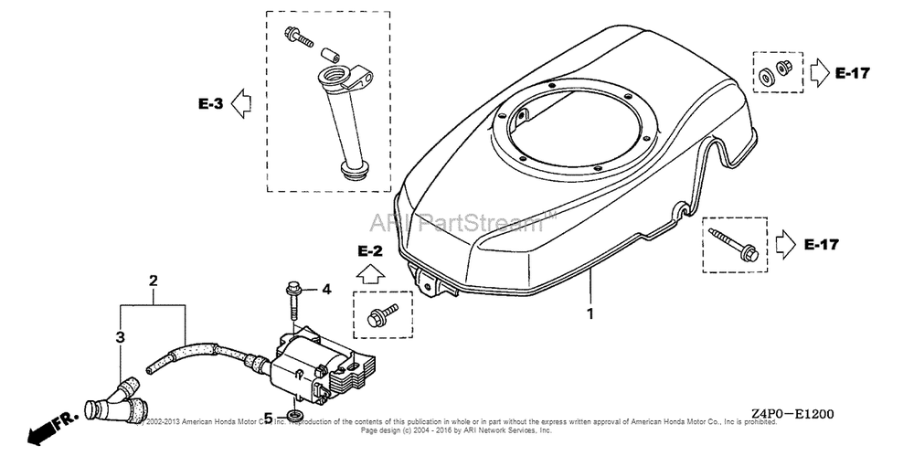 Fan Cover Diagram and Parts List for GXV160UH2 (typeN1AB)(GJABH-1000001) Honda Engine