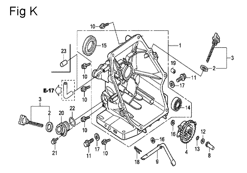 Fig-11 Diagram and Parts List for GC135 Type VXP4 Honda Engine