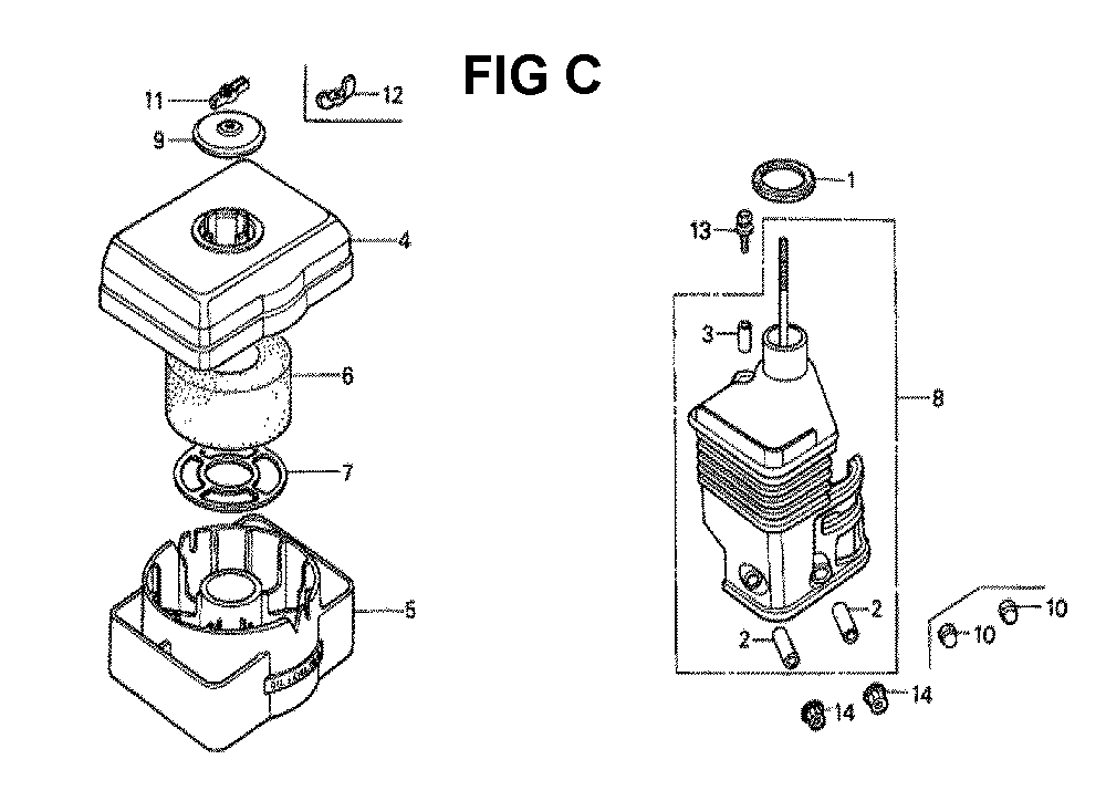 Fig-3 Diagram and Parts List for GX120K1 Type QA26 Honda Engine