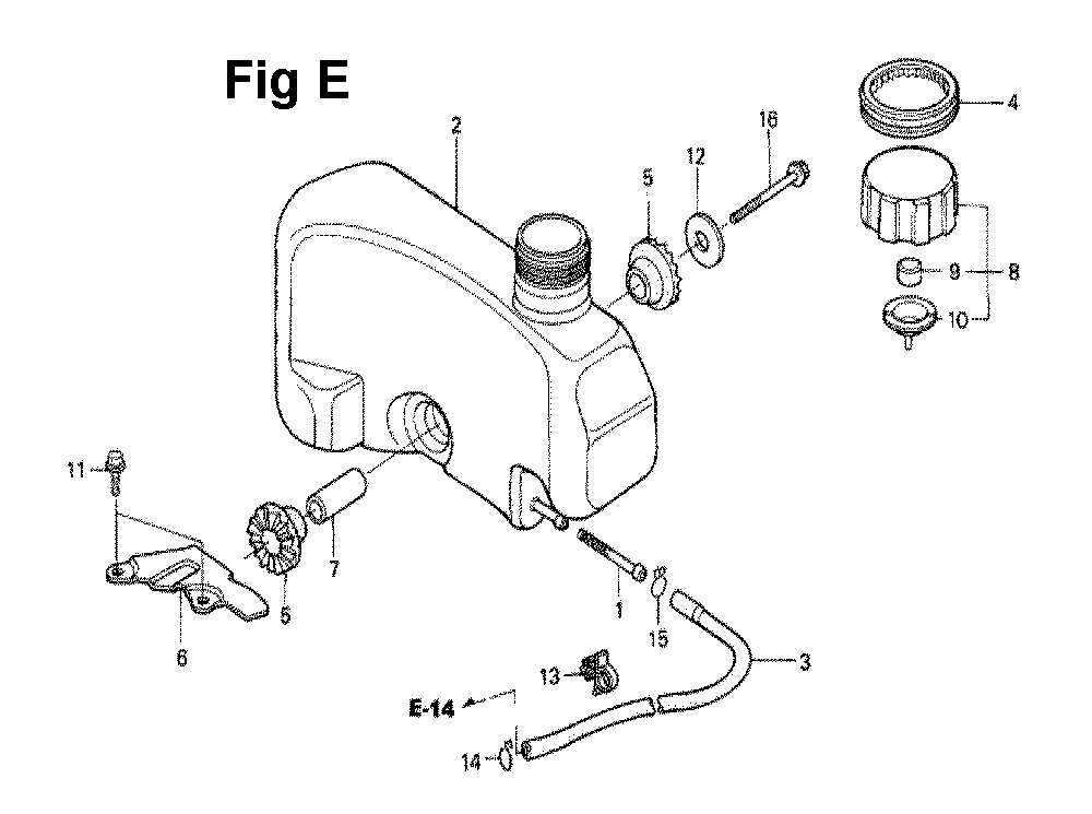 Fig-10 Diagram and Parts List for GXV120 Type N2F Honda Engine