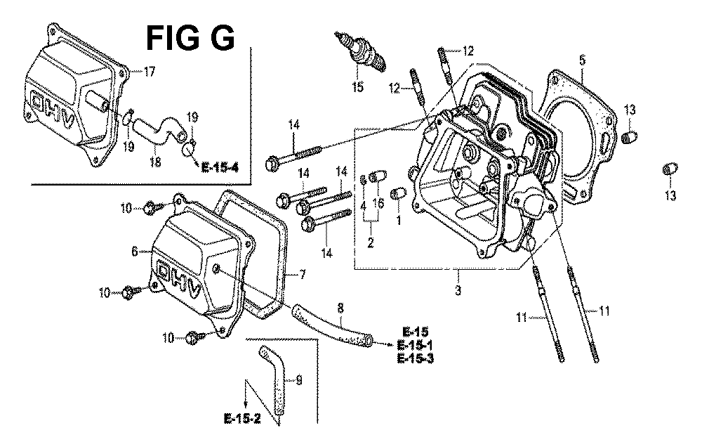 Fig-3 Diagram and Parts List for GX160H1 Type VSPP Honda Engine