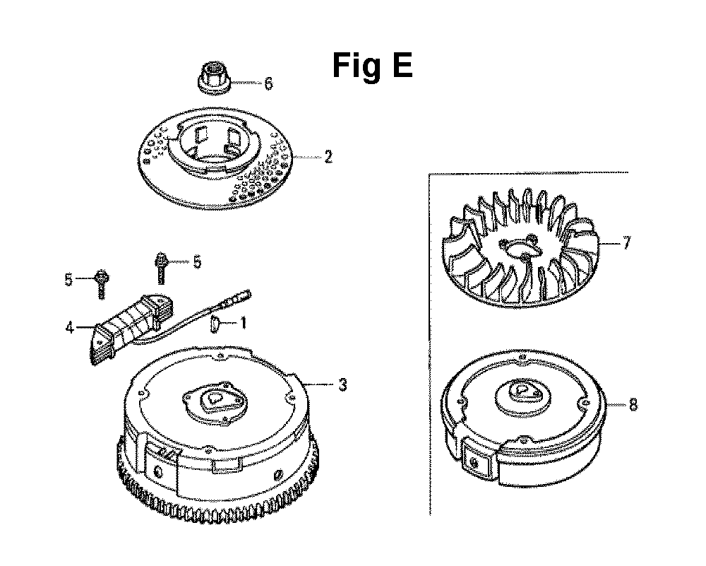Fig-3 Diagram and Parts List for GXV140 Type N1GE Honda Engine