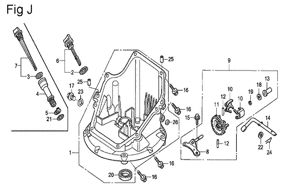 Fig-10 Diagram and Parts List for GSV190A Type A4G7 Honda Engine