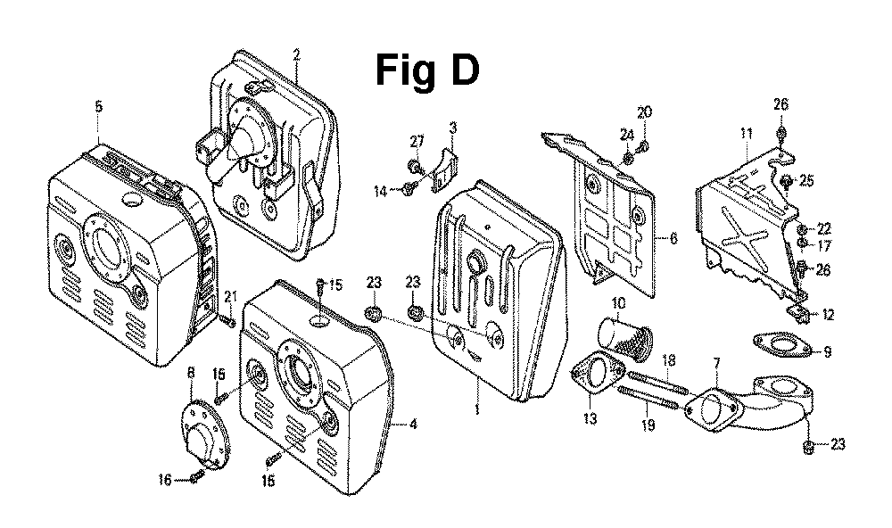 Fig-1 Diagram and Parts List for GXV270 Type DN Honda Engine