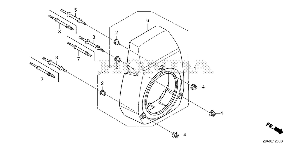 Fan Cover Diagram and Parts List for GC160LAX (Type QBC)(GCAHA-6025169-9999999) Honda Engine