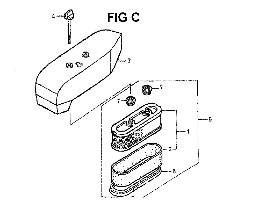 Fig-1 Diagram and Parts List for GXV160K1 Type N5C Honda Engine
