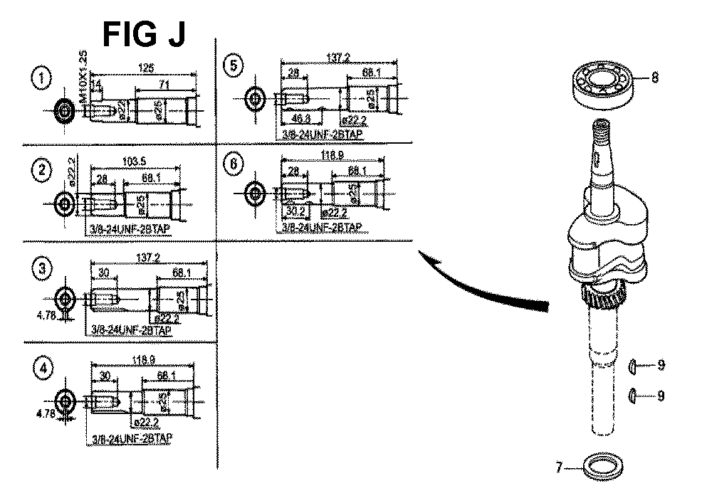 Fig-3 Diagram and Parts List for GXV140 Type N1SA Honda Engine