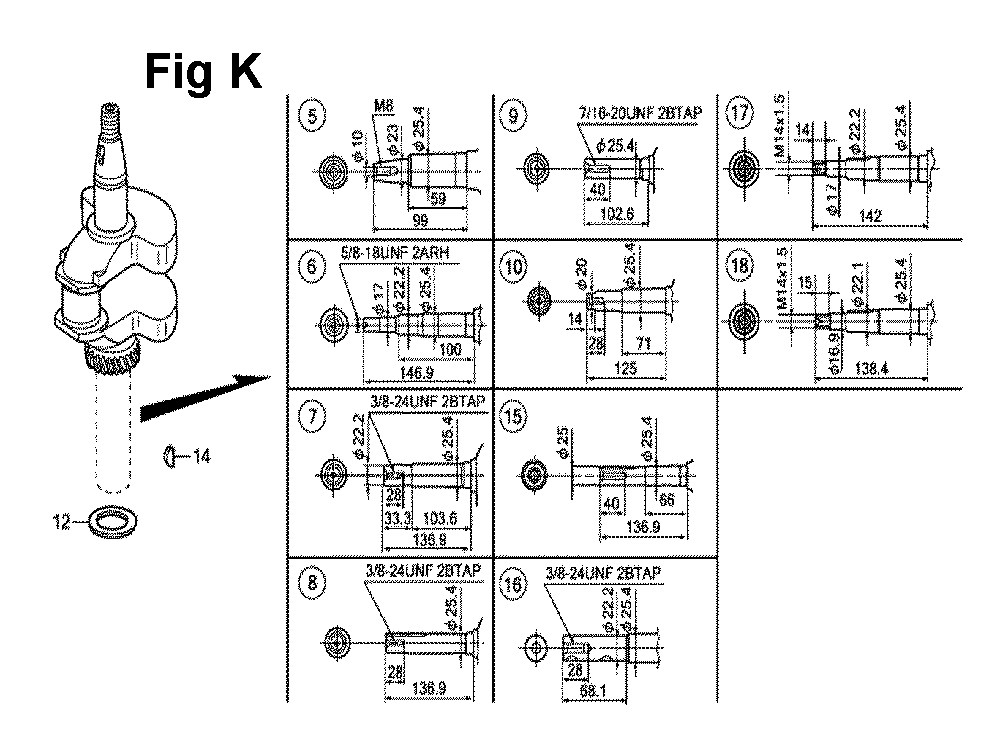 Fig-5 Diagram and Parts List for GXV160UH2 Type A1S Honda Engine