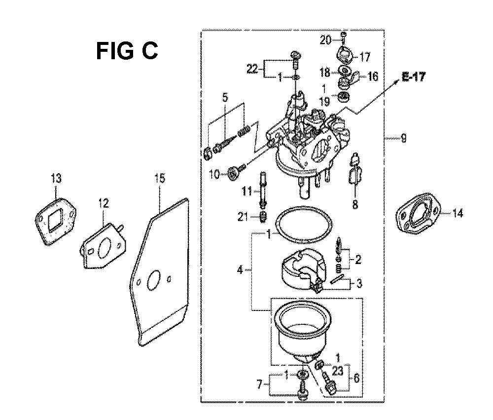 Fig-3 Diagram and Parts List for GXV160H2 Type N1 Honda Engine