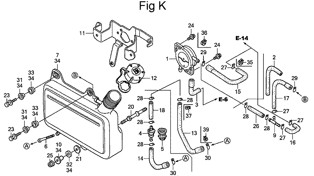 Fig-11 Diagram and Parts List for GC160LA Type QHA2 Honda Engine