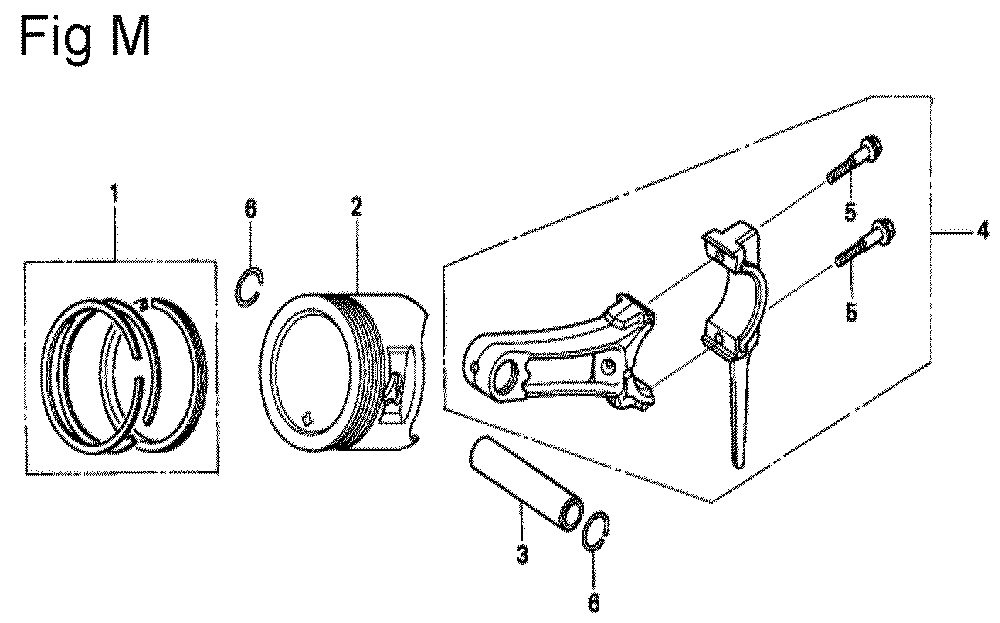 Fig-7 Diagram and Parts List for GX200 Type VX4P Honda Engine