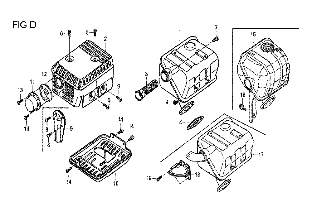 Fig-4 Diagram and Parts List for GX120T1 Type TX26 Honda Engine