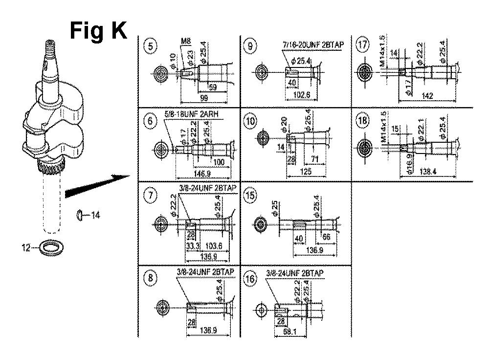 Fig-7 Diagram and Parts List for GXV160UH2 Type A1AS Honda Engine