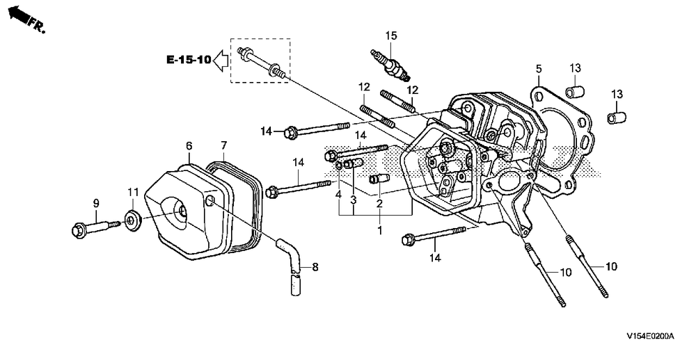 Cylinder Head Diagram and Parts List for HSM1336IK2 (Type  ATDR)(SBCJ-5500001 - 5509999) Honda Snow Blower