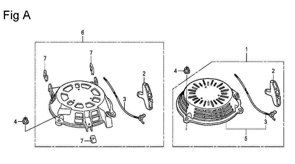 Fig-1 Diagram and Parts List for GCV135 Type N7E2 Honda Engine