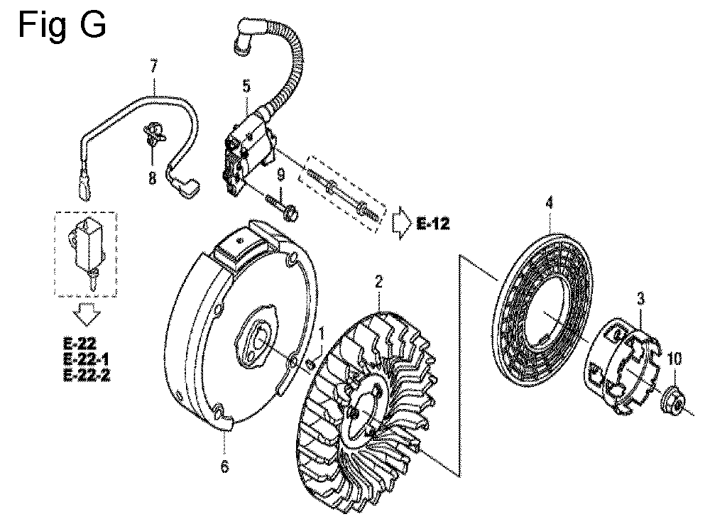 Fig-7 Diagram and Parts List for GC160LA Type PHA Honda Engine