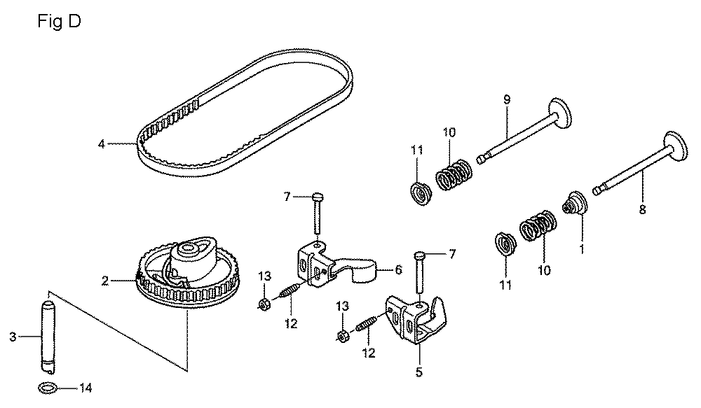 Fig-4 Diagram and Parts List for GSV190A Type A1AF Honda Engine
