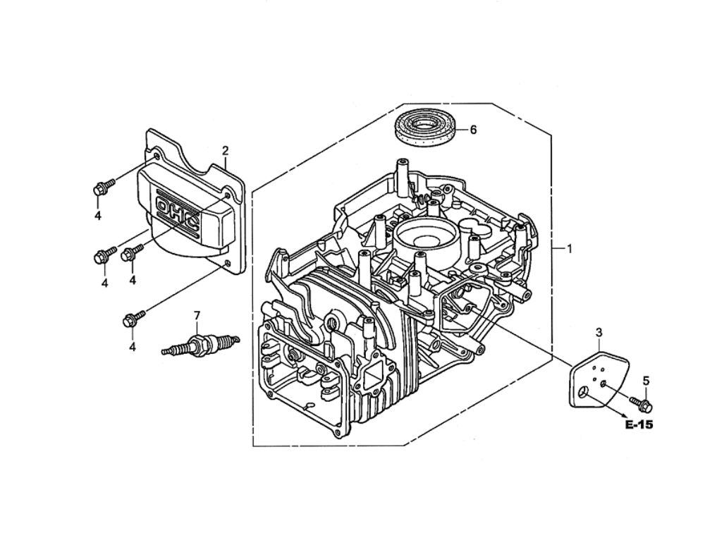 Cylinder Barrel Diagram and Parts List for GCV190-LABHH  Honda Engine