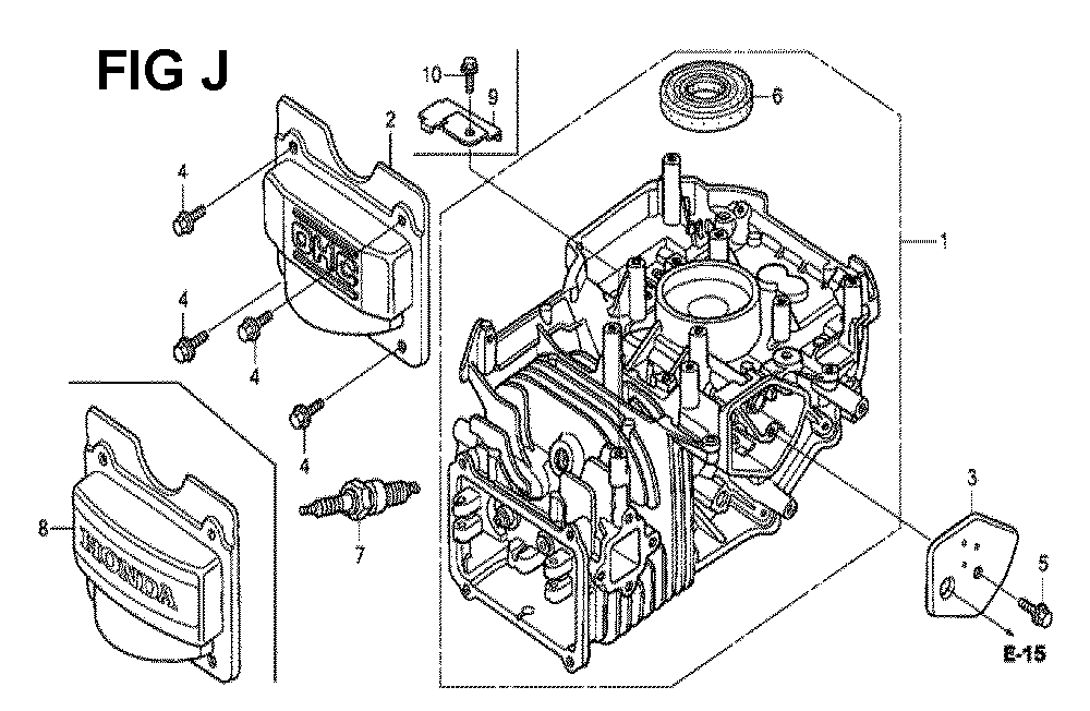 Fig-10 Diagram and Parts List for GCV190LA Type S3L Honda Engine