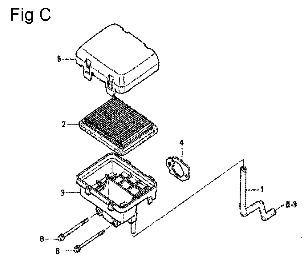 Fig-3 Diagram and Parts List for GC135 Type PHD Honda Engine