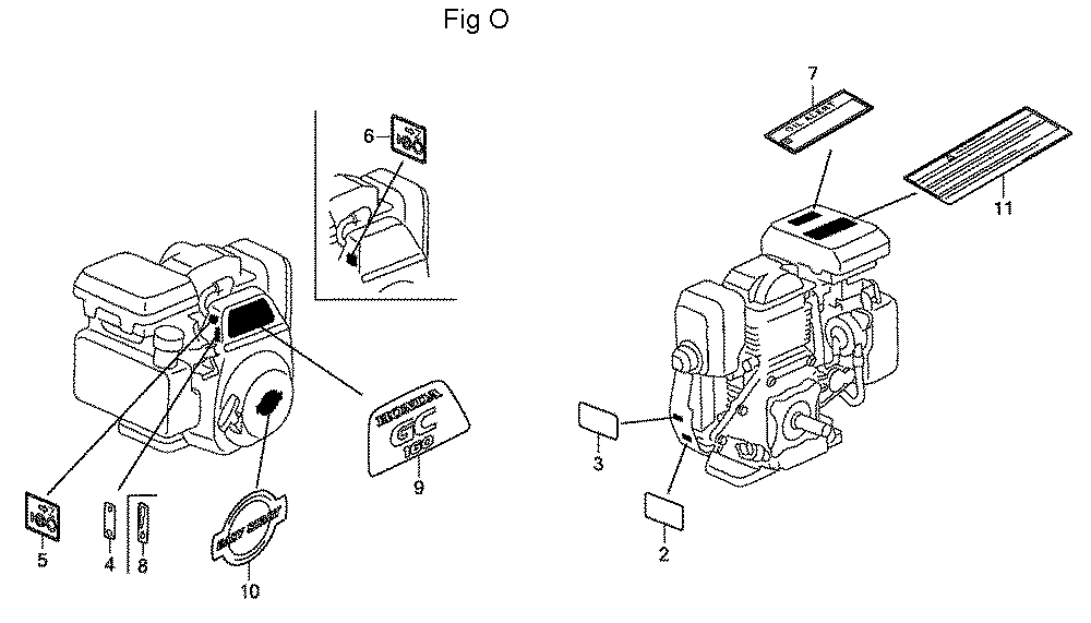 Fig-15 Diagram and Parts List for GC160LA Type QBC Honda Engine