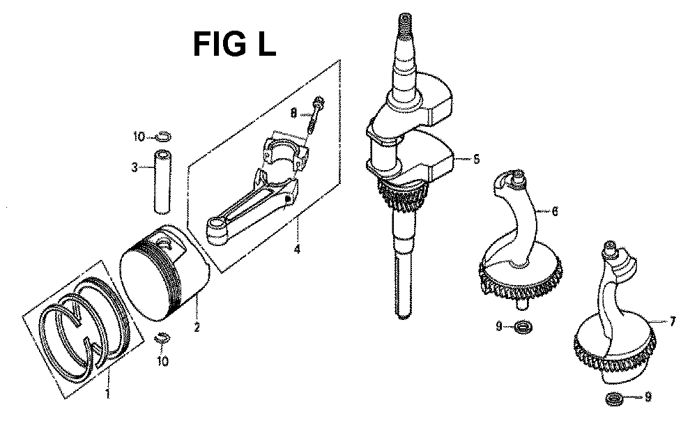 Fig-10 Diagram and Parts List for GXV340K2 Type DA Honda Engine