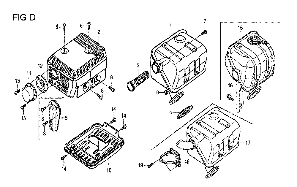 Fig-4 Diagram and Parts List for GX120T1 Type QXBR Honda Engine