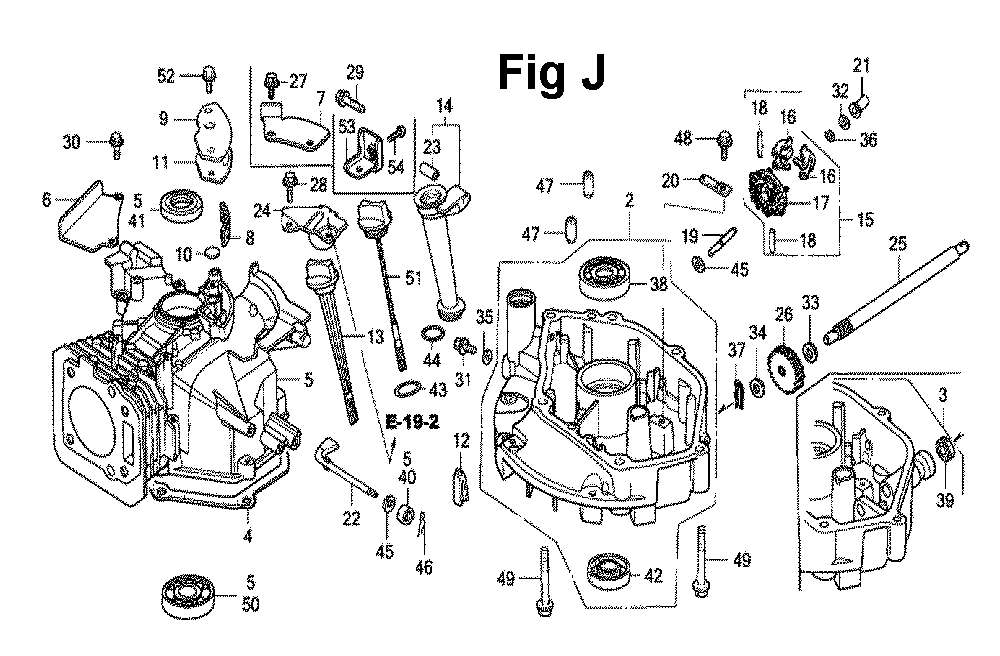 Fig-5 Diagram and Parts List for GXV160K1 Type N1E2 Honda Engine