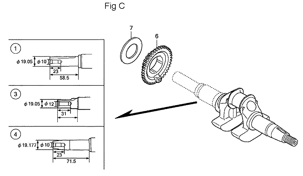Fig-3 Diagram and Parts List for GC160LA Type QHA Honda Engine