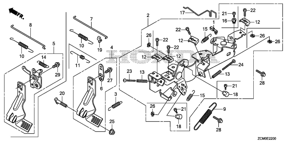 Control Diagram and Parts List for GX690RH (Type TXFC)(GCAPH-2000001-9999999) Honda Engine
