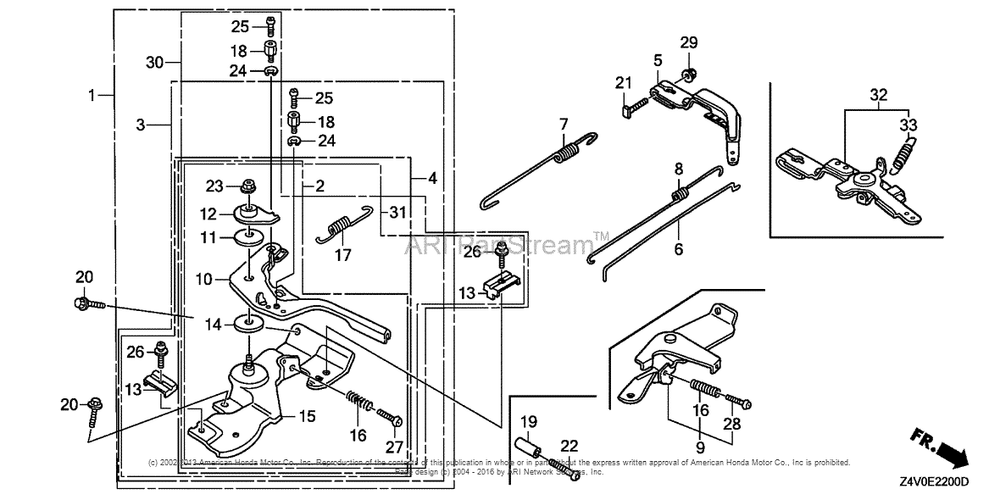 Control Diagram and Parts List for GX200UT2 (typePXU)(GCBTT-1000001) Honda Engine
