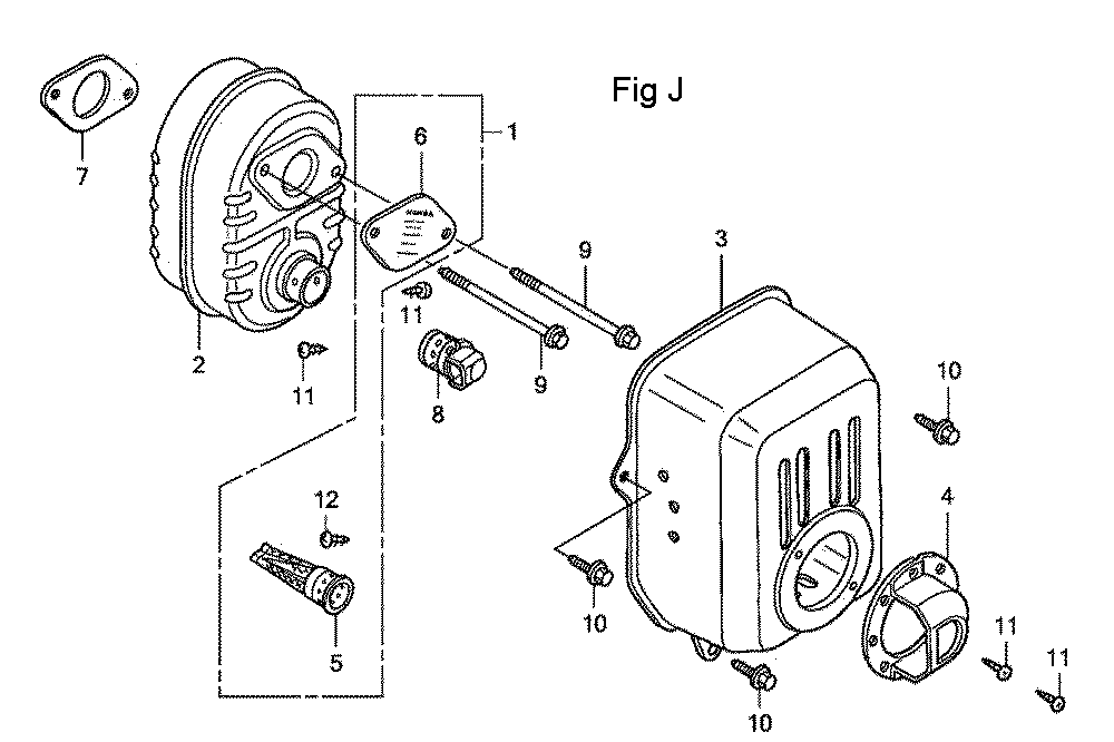 Fig-10 Diagram and Parts List for GC160LA Type QHA1 Honda Engine