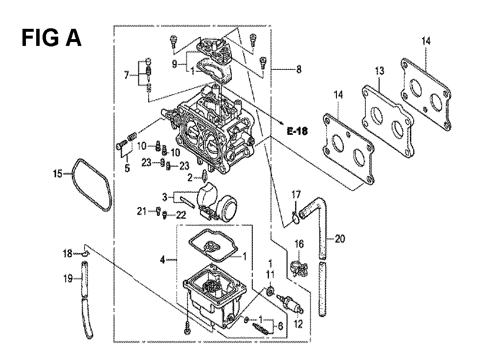 Fig-6 Diagram and Parts List for GXV530 U4-1070150 Honda Engine