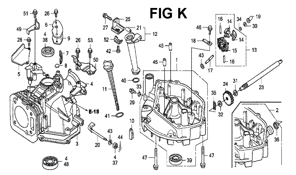 Fig-4 Diagram and Parts List for GXV160H2 Type N4 Honda Engine