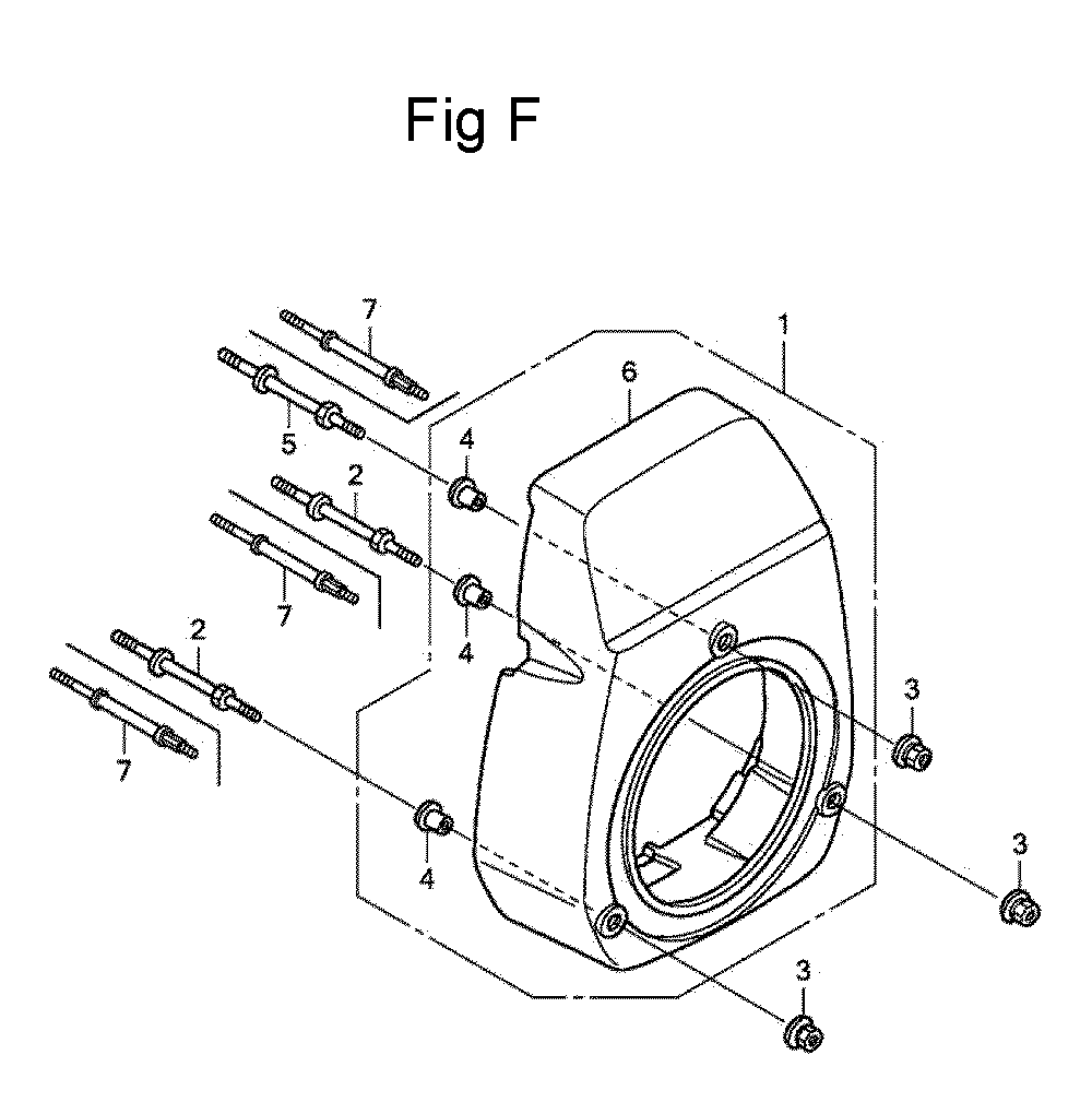 Fig-6 Diagram and Parts List for GC160 Type QHA1 Honda Engine