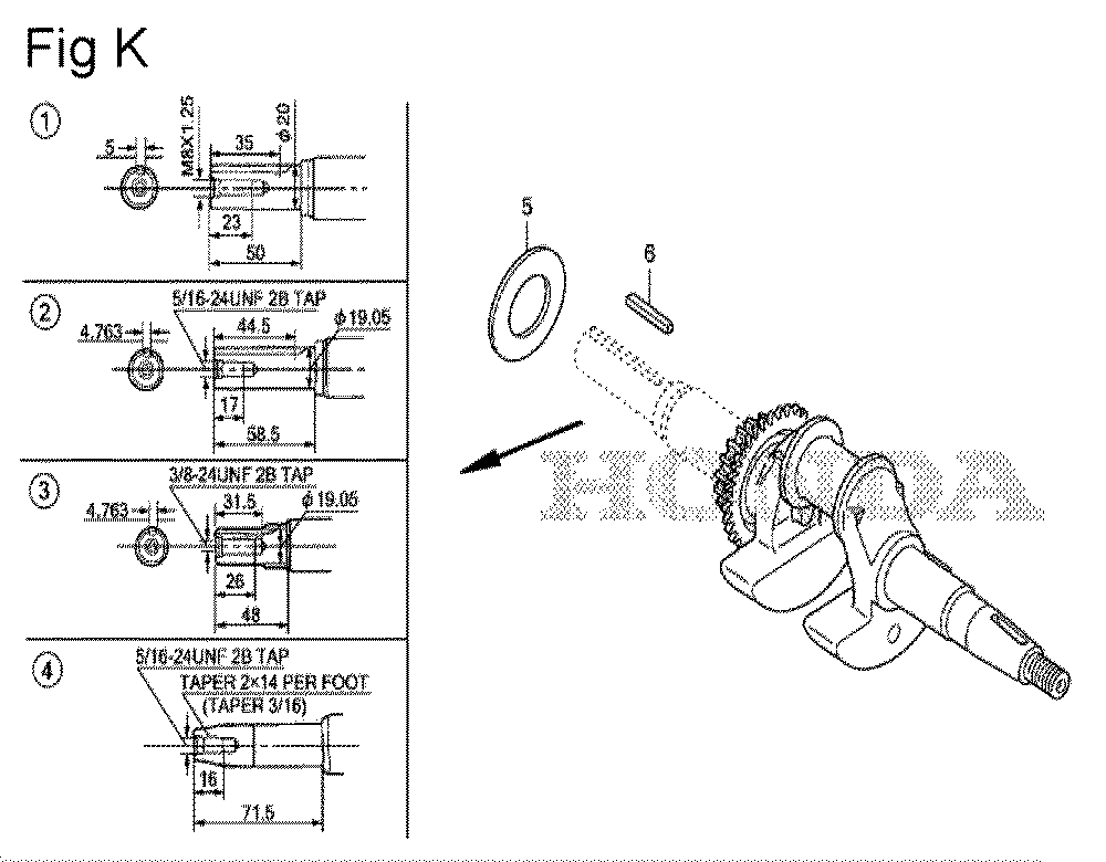 Fig-11 Diagram and Parts List for GS190A Type SBE6 Honda Engine