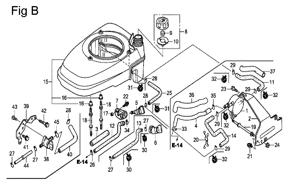 Fig-2 Diagram and Parts List for GCV135 Type A1A Honda Engine