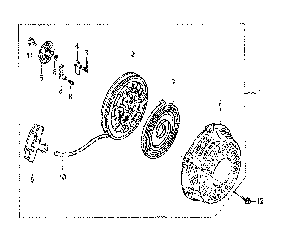 Fig-0 Diagram and Parts List for GX120K1 Type KRT6 Honda Engine