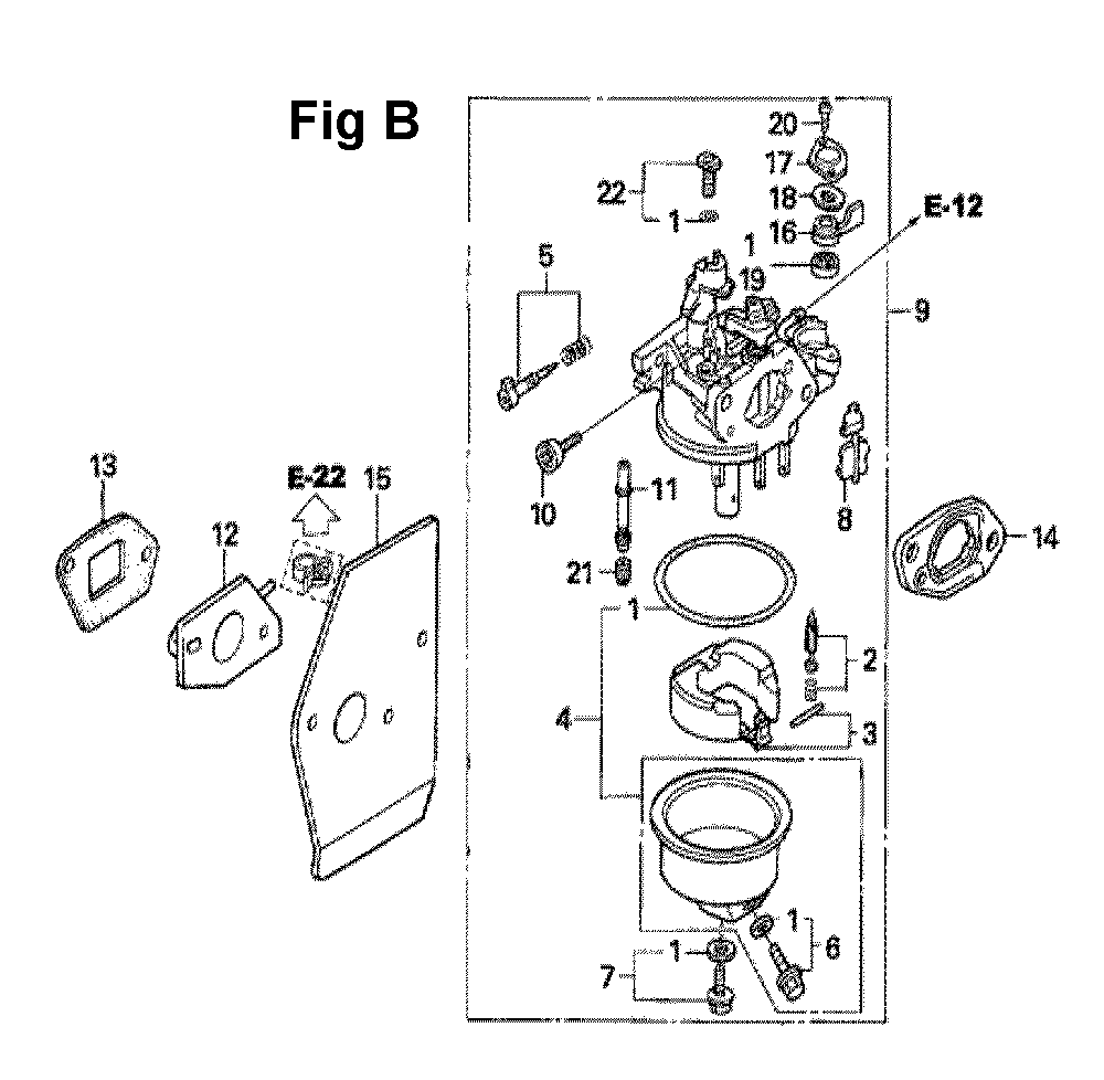 Fig-1 Diagram and Parts List for GXV160UA1 Type A1T Honda Engine
