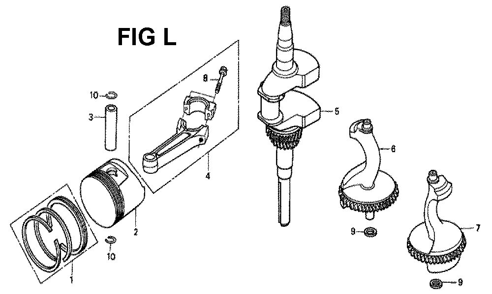 Fig-6 Diagram and Parts List for GXV340K2 Type DX2 Honda Engine