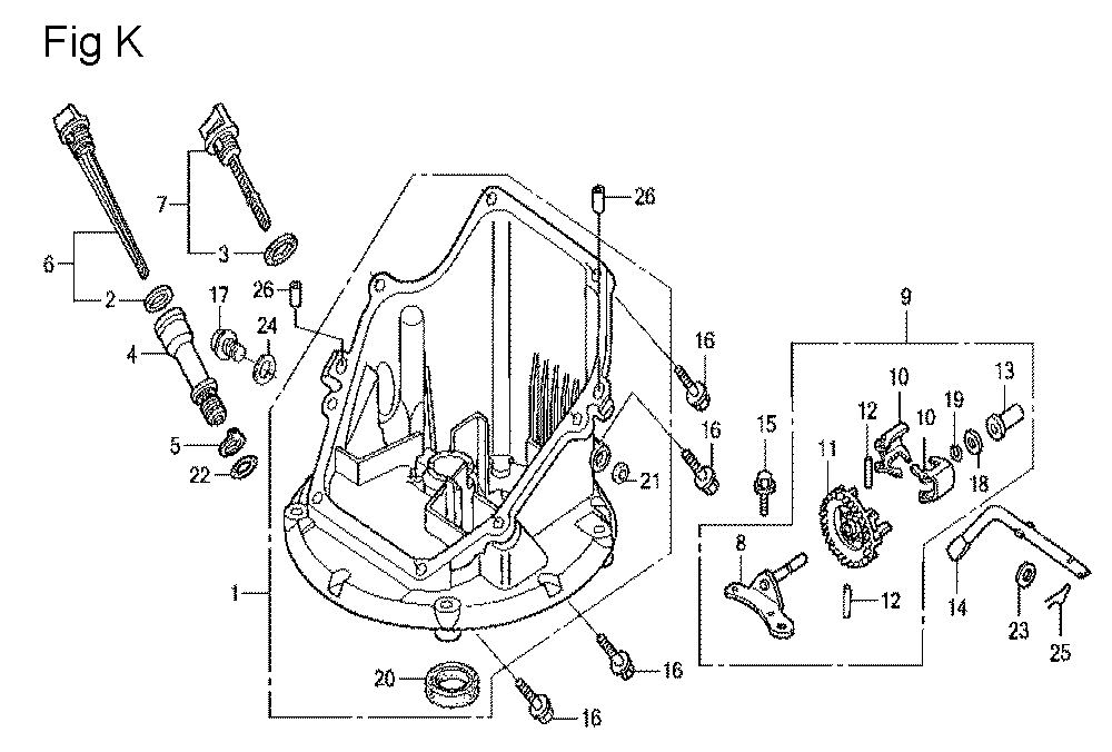 Fig-11 Diagram and Parts List for GCV160LA Type S1A Honda Engine