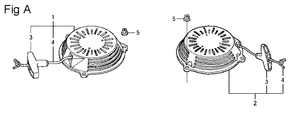 Fig-1 Diagram and Parts List for GCV160LA Type N5R Honda Engine