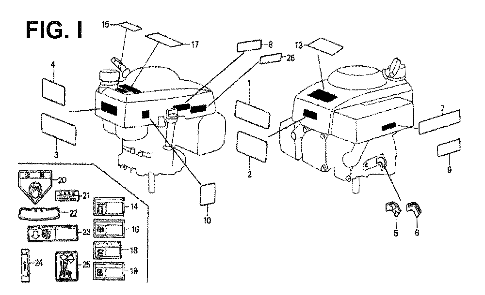 Fig-12 Diagram and Parts List for GXV120 Type SFL Honda Engine