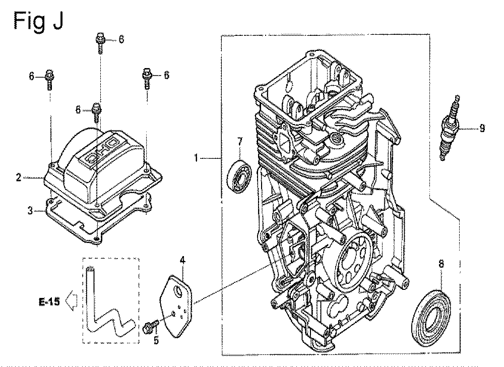 Fig-10 Diagram and Parts List for GS190A Type VXU Honda Engine