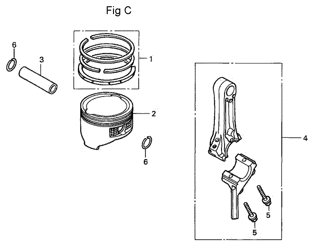 Fig-3 Diagram and Parts List for GC160A Type QEAF Honda Engine
