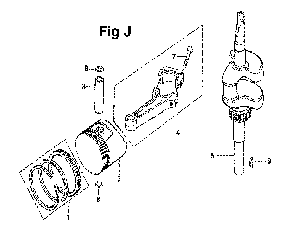 Fig-6 Diagram and Parts List for GXV120 Type P Honda Engine