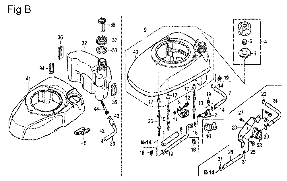 Fig-2 Diagram and Parts List for GCV190A Type R3A Honda Engine
