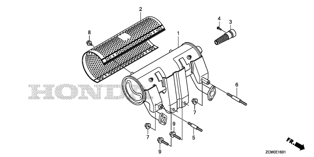 Muffler (High-L.) Diagram and Parts List for GX690RH (Type TXFC)(GCAPH-2000001-9999999) Honda Engine